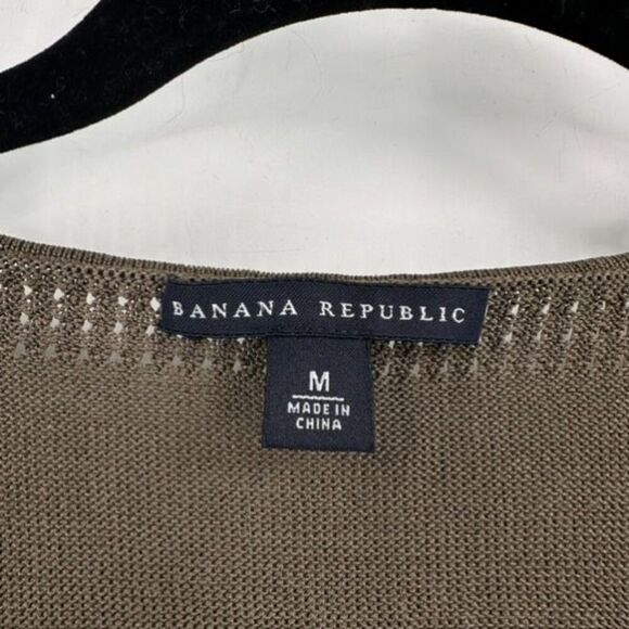 VTG Y2K Banana Republic Silk Lace up Olive Green Sweater Peasant Cottage Medium - Picture 3 of 10